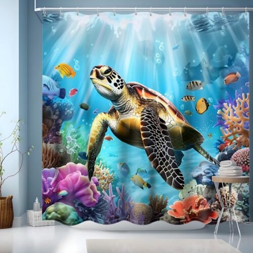 Unyqoos® Blauw Douchegordijn 200 x 200 cm met Gewicht en 12 Ophanghaken voor Stabiele Ophanging