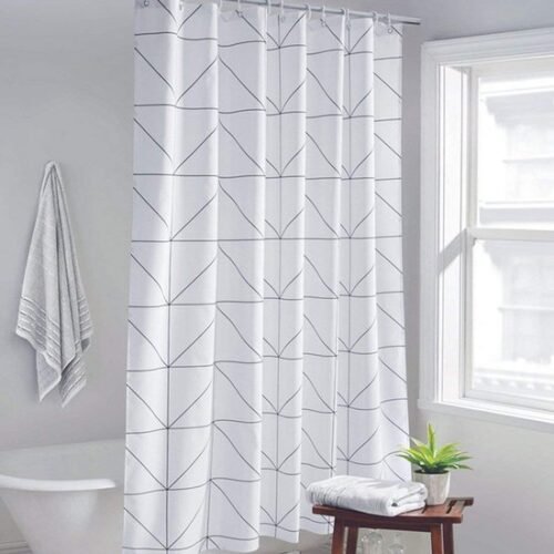 550x550-7368.jpg Unyqoos® Waterdicht douchegordijn met ruiten en schimmelwerende coating, inclusief ringen