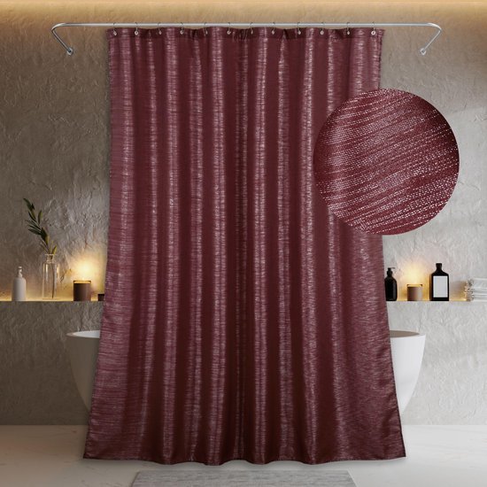 550x550-7371.jpg Unyqoos® Luxueuze rode douchegordijn met glinsterende stof en waterafstotende eigenschappen