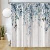 Unyqoos® Stijlvol Douchegordijn met Eucalyptus Print en Waterafstotende Eigenschappen voor Badkamer