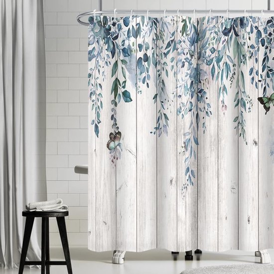 Unyqoos® Stijlvol Douchegordijn met Eucalyptus Print en Waterafstotende Eigenschappen voor Badkamer
