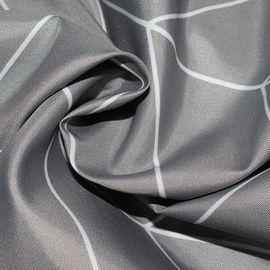 Unyqoos® Grijs waterdicht douchegordijn met pijlpatroon en verzwaarde zoom 200 x 220