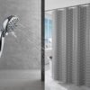 Unyqoos® Grijs waterdicht douchegordijn met pijlpatroon en verzwaarde zoom 200 x 220