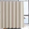 550x550-7403.jpg Unyqoos® Waterafstotend textiel douchegordijn in beige linnenlook voor badkamer