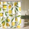 Unyqoos® Elegant en Functioneel Douchegordijn met Citroenblad Design en Waterafstotende Eigenschappen voor Badkamer