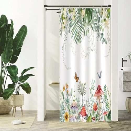 550x550-7460.jpg Unyqoos® Stijlvol en Functioneel Waterdicht Douchegordijn met Uniek Eucalyptus en Vlinderontwerp