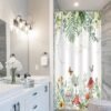 Unyqoos® Stijlvol en Functioneel Waterdicht Douchegordijn met Uniek Eucalyptus en Vlinderontwerp
