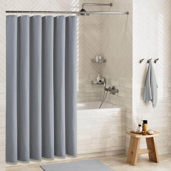 Unyqoos® Modern en Stijlvol Douchegordijn met Wafelpatroon – Schimmelwerend en Waterdicht Textiel voor de Badkamer