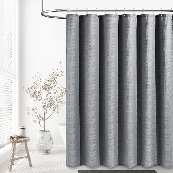 Unyqoos® Modern en Stijlvol Douchegordijn met Wafelpatroon – Schimmelwerend en Waterdicht Textiel voor de Badkamer