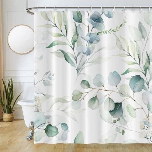 550x550-7473.jpg Unyqoos® Stijlvol Douchegordijn met Bladerenmotief en Waterafstotende Eigenschappen voor Luxe Badkamers