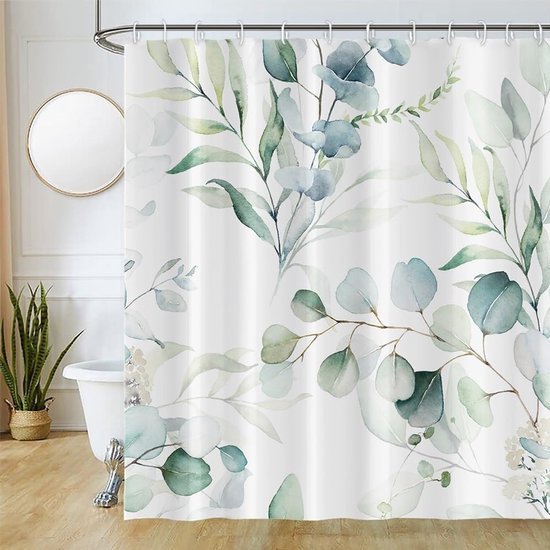 Unyqoos® Stijlvol Douchegordijn met Bladerenmotief en Waterafstotende Eigenschappen voor Luxe Badkamers