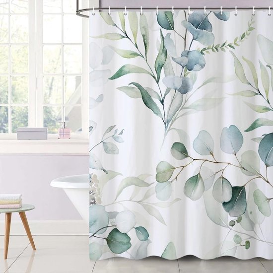 Unyqoos® Stijlvol Douchegordijn met Bladerenmotief en Waterafstotende Eigenschappen voor Luxe Badkamers
