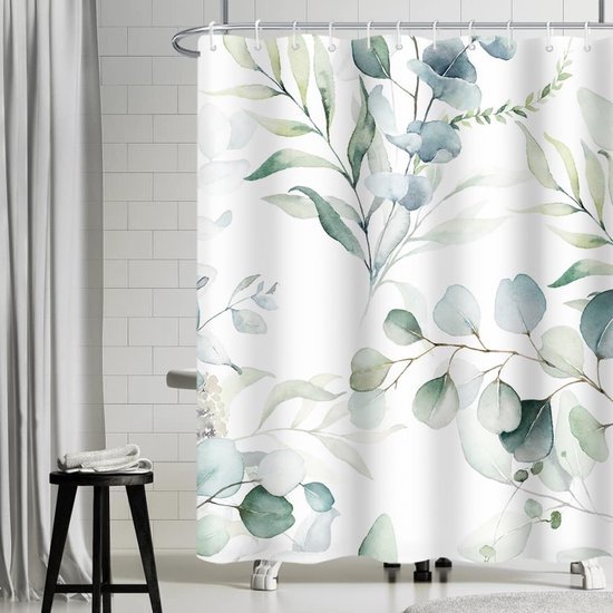 Unyqoos® Stijlvol Douchegordijn met Bladerenmotief en Waterafstotende Eigenschappen voor Luxe Badkamers