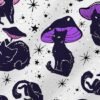 Unyqoos® Katten Douchegordijn met Grappige Zwarte Kat en Paddenstoel voor Thuisgebruik, Inclusief 12 Haken, 180 x 180 cm