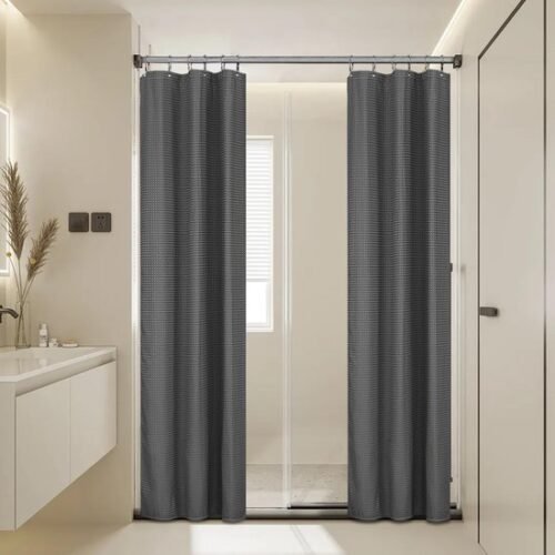 550x550-7499.jpg Unyqoos® Stijlvol donkergrijs douchegordijn van polyester met magnetische onderkant