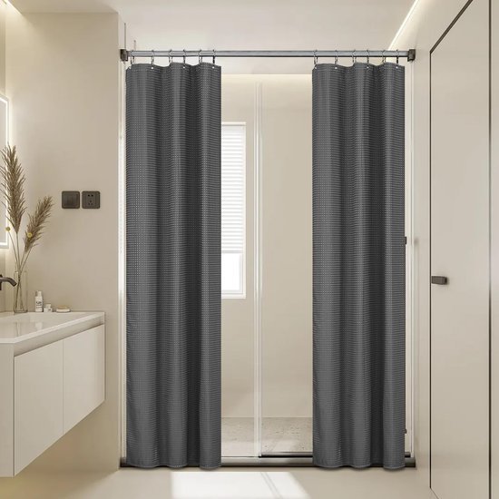 550x550-7499.jpg Unyqoos® Stijlvol donkergrijs douchegordijn van polyester met magnetische onderkant