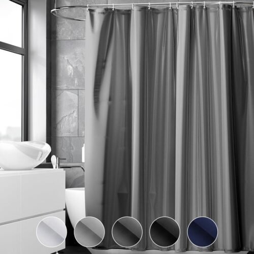 Unyqoos® Antischimmel Douchegordijn met Sneldrogende Waterafstotende Eigenschappen en 8 Haken, 240 x 200 cm, Donkergrijs