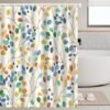 550x550-7538.jpg Unyqoos® Waterdicht polyester douchegordijn met bladpatroon en haken 180x200 cm