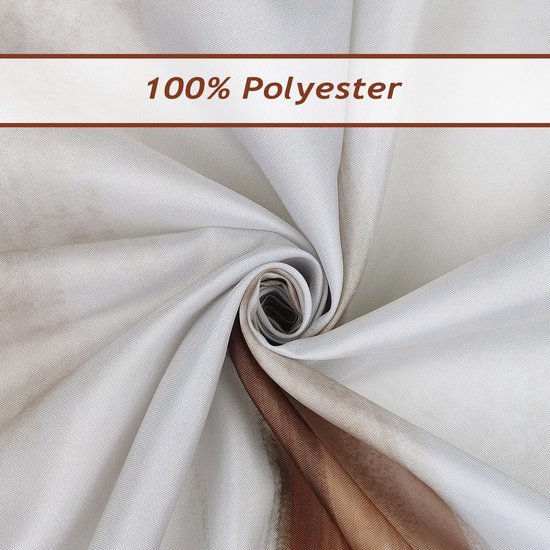 Unyqoos® Douchgordijn Modern Abstracte Kunst in Bruin en Zwart met Antischimmel Eigenschappen 180 x 180 cm