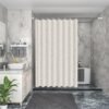 550x550-7556.jpg Unyqoos® Beige schimmelwerend douchegordijn met verzwaarde onderkant en ringen