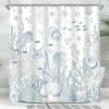Unyqoos® Schimmelwerend Douchegordijn 200x200 cm met Zeebodemdesign en Verzwaarde Zoom
