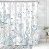 Unyqoos® Schimmelwerend Douchegordijn 200x200 cm met Zeebodemdesign en Verzwaarde Zoom