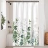 Unyqoos® Stijlvol Douchegordijn met Eucalyptus Print en Waterdichte Eigenschappen voor Luxe Badkamerervaring
