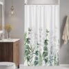 Unyqoos® Stijlvol Douchegordijn met Eucalyptus Print en Waterdichte Eigenschappen voor Luxe Badkamerervaring