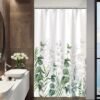 Unyqoos® Stijlvol Douchegordijn met Eucalyptus Print en Waterdichte Eigenschappen voor Luxe Badkamerervaring