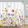 550x550-7604.jpg Unyqoos® Douchgordijn met Kleurrijke Bloemen en Vlinders voor een Frisse Lente-uitstraling 180x180 cm