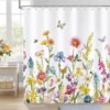 550x550-7605.jpg Unyqoos® Douchgordijn met Kleurrijke Bloemen en Vlinders voor een Frisse Lente-uitstraling 180x180 cm