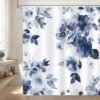 Unyqoos® Elegant Bloemen Douchegordijn Met Aquarel Bladeren Motief - 180x180 cm, Inclusief Haken