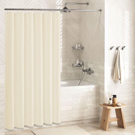 Unyqoos® Modern Douchegordijn met Wafelpatroon en Schimmelwerende Eigenschappen voor Luxe Badkamer