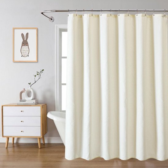 Unyqoos® Modern Douchegordijn met Wafelpatroon en Schimmelwerende Eigenschappen voor Luxe Badkamer