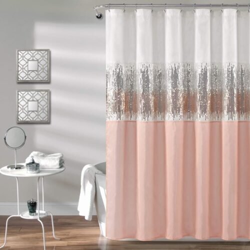 550x550-7648.jpg Unyqoos® Stijlvol douchegordijn met glinsterende pailletten en kleurblokken voor moderne badkamers