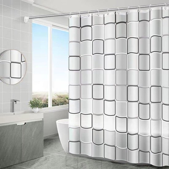 550x550-7655.jpg Unyqoos® Waterafstotend douchegordijn met schimmelwerende eigenschappen en 12 ringen