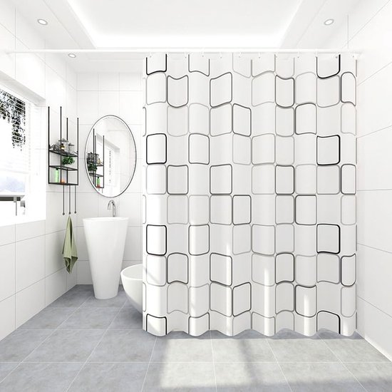 550x550-7659.jpg Unyqoos® Waterafstotend douchegordijn met schimmelwerende eigenschappen en 12 ringen