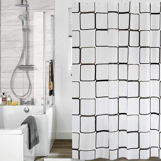 550x550-7661.jpg Unyqoos® Waterafstotend douchegordijn met schimmelwerende eigenschappen en 12 ringen