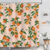 Unyqoos® Heldere Oranje Douchegordijn met Citrus Design en Schimmelwerende Eigenschappen voor Badkamerdecoratie