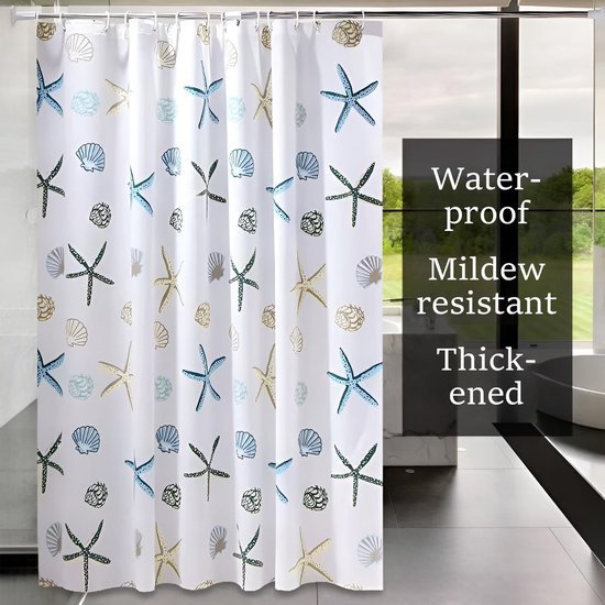 Unyqoos® Waterafstotende en schimmelwerende douchegordijn met ringen en haken