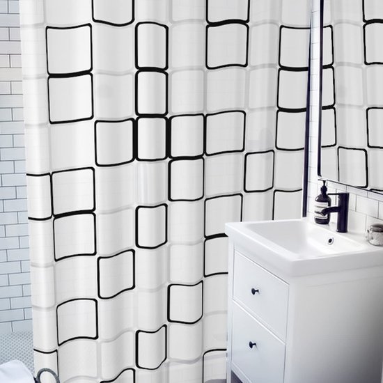 Unyqoos® Waterdicht en Schimmelbestendig Douchegordijn 180 x 200 cm met Sneldrogende Stof en 12 Haken