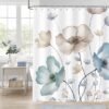550x550-7687.jpg Unyqoos® Waterdicht douchegordijn met bloemenprint in boho-stijl en 12 haken