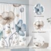 550x550-7693.jpg Unyqoos® Waterdicht douchegordijn met bloemenprint in boho-stijl en 12 haken