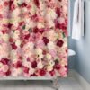 Unyqoos® Romantisch Douchegordijn met Roze Bloemenmotief en Waterafstotende Stof