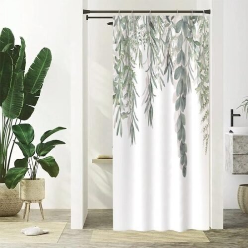 550x550-7710.jpg Unyqoos® Stijlvol en Waterdicht Douchegordijn met Eucalyptus Print voor een Frisse Badkamerervaring