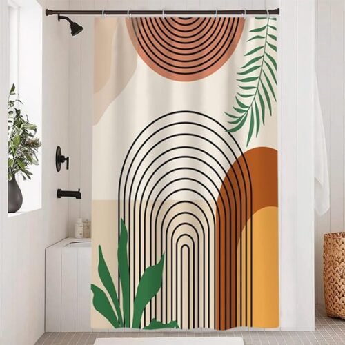 550x550-7727.jpg Unyqoos® Stijlvol Geometrisch Douchegordijn met Abstract Boho Design en Waterdichte Wasbare Polyester Stof