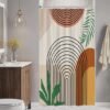 Unyqoos® Stijlvol Geometrisch Douchegordijn met Abstract Boho Design en Waterdichte Wasbare Polyester Stof