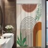 Unyqoos® Stijlvol Geometrisch Douchegordijn met Abstract Boho Design en Waterdichte Wasbare Polyester Stof