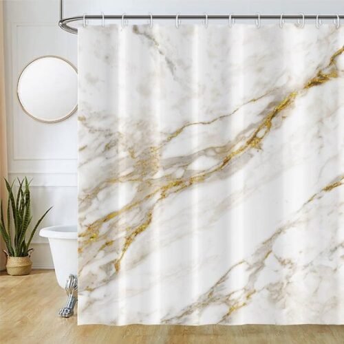 550x550-7743.jpg Unyqoos® Stijlvol Douchegordijn in Marmerlook met Anti-Schimmel en Waterdichte Eigenschappen, Inclusief 12 Haken, 180 x 180 cm