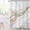 Unyqoos® Stijlvol Douchegordijn in Marmerlook met Anti-Schimmel en Waterdichte Eigenschappen, Inclusief 12 Haken, 180 x 180 cm